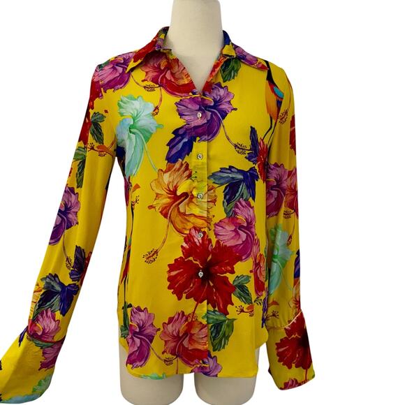 Robert Graham x Pixar The Ellie Tropical-Print Long Sleeve Button Down Shirt XS - Picture 1 of 12
